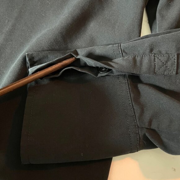 Chico's Women's Black Button-Front Blouse Sz 2 US 12/14 Long Sleeve Collared Top - Picture 5 of 7